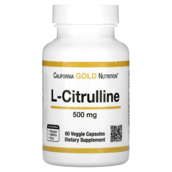 БАД Аминокислоты California Gold Nutrition L-Citrulline, Kyowa Hakko, 500 мг, 60 капсул