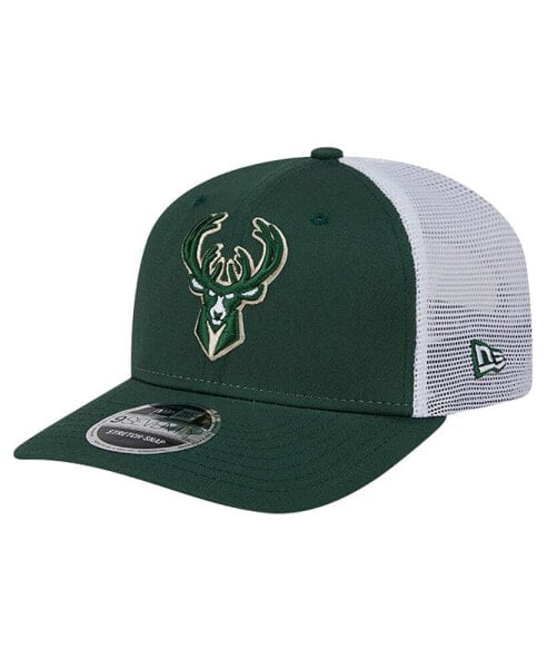 Men's Hunter Green/White Milwaukee Bucks Trucker 9SEVENTY COOLERA Stretch-Snap Hat