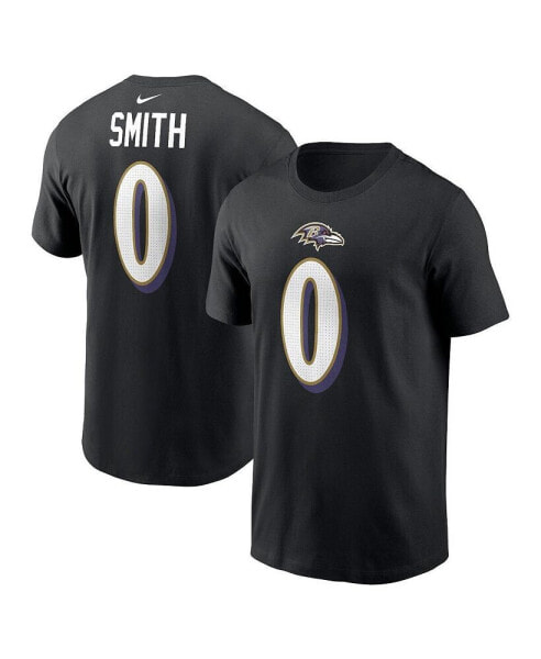 Men's Roquan Smith Black Baltimore Ravens Player Name and Number T-shirt