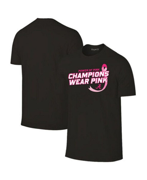 Men's and Women's Black Alabama Crimson Tide Power of Pink Breast Cancer T-shirt