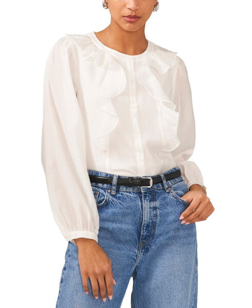 Блузка с застежкой на пуговицы и оборками 1.State для женщин