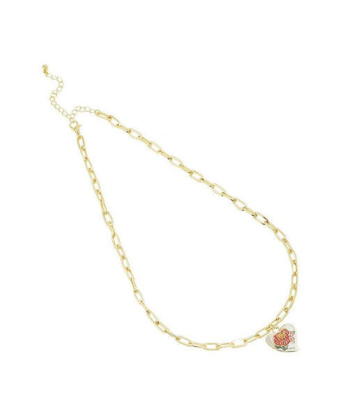 Women's Rose Heart Pendant Necklace