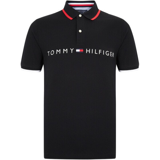 Футболка-поло Tommy Hilfiger Polo C8878J2293001 男款 棉质短袖修身款 黑色