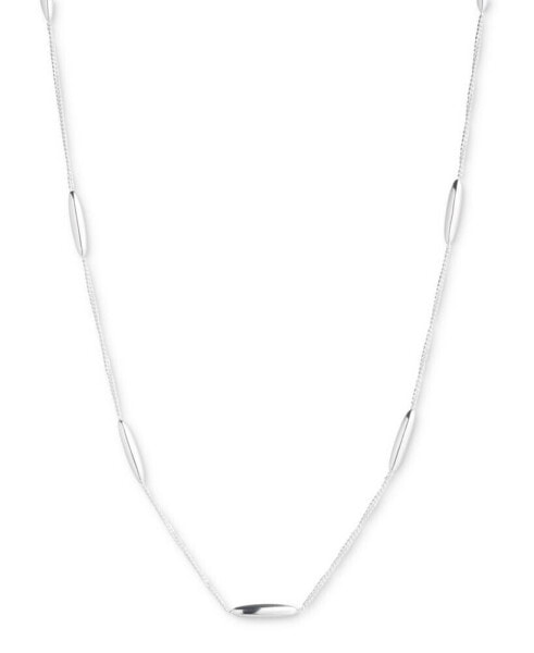 Sterling Silver Bar Station Collar Necklace, 15" + 3" extender