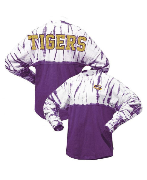 Women's Purple LSU Tigers Tie-Dye Long Sleeve Jersey T-shirt