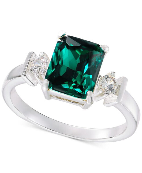 Silver-Tone Cubic Zirconia & Emerald-Cut Color Crystal Ring, Created for Macy's