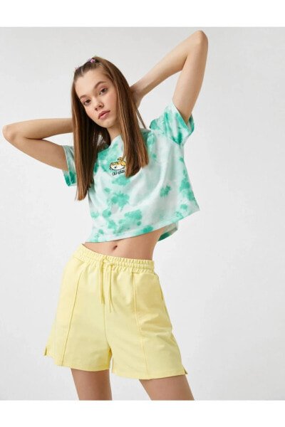 Kadın Yeşil Kısa Kollu Batik Tişört