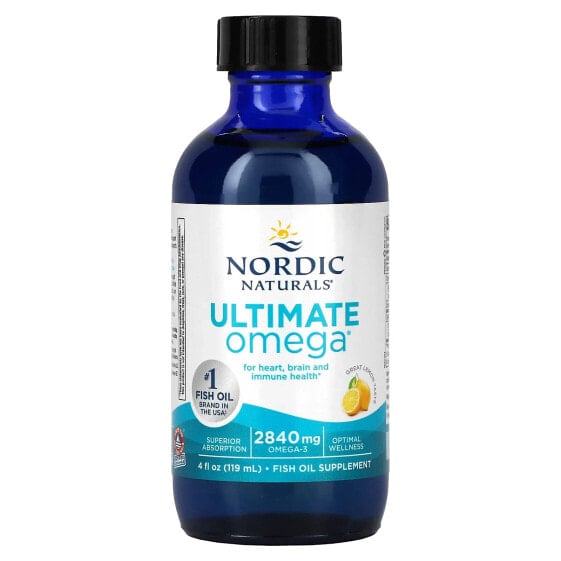 Nordic Naturals, Ultimate Omega, со вкусом лимона, 2840 мг, 119 мл (4 жидк. унции)