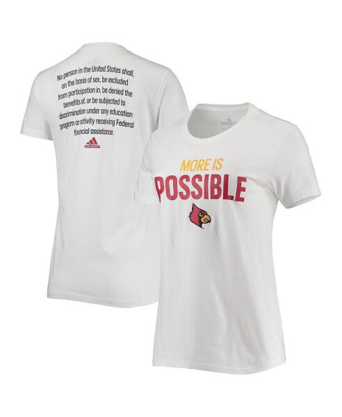 Футболка женская adidas Louisville Cardinals White "More Is Possible"