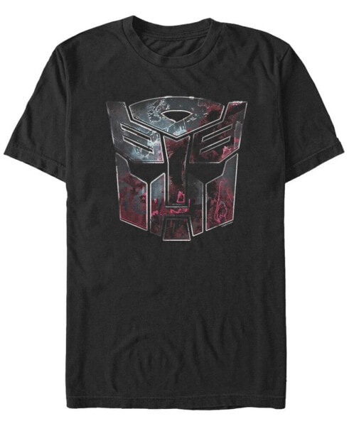 Men's Autobot Face Badge Short Sleeve Crew T-shirt