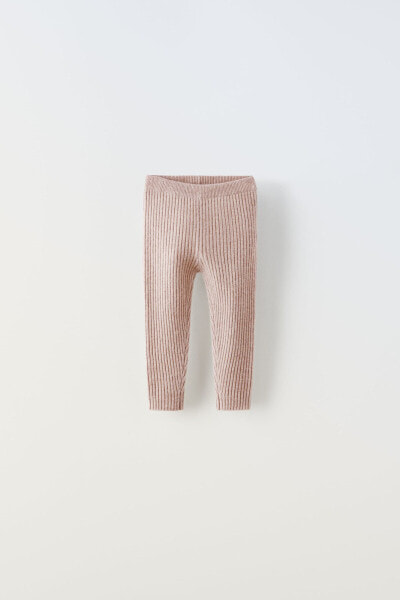 Ribbed knit 100% cashmere leggings