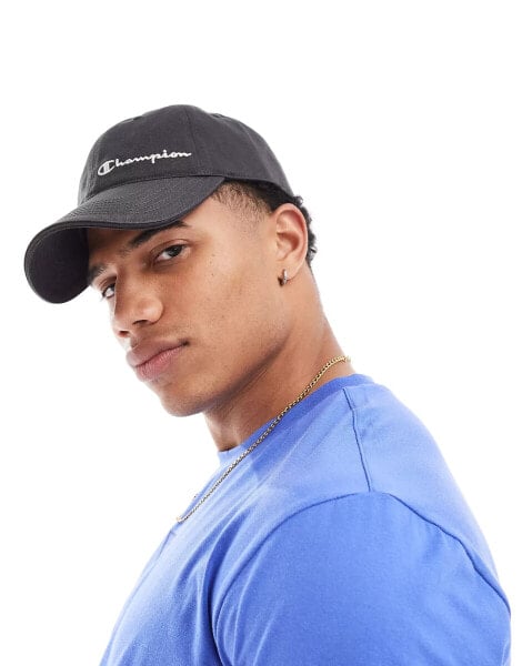 Champion small logo baseball cap in black