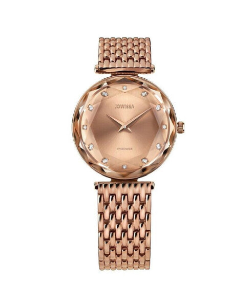 Facet Brilliant Swiss Rose Gold Plated Ladies 30mm Watch