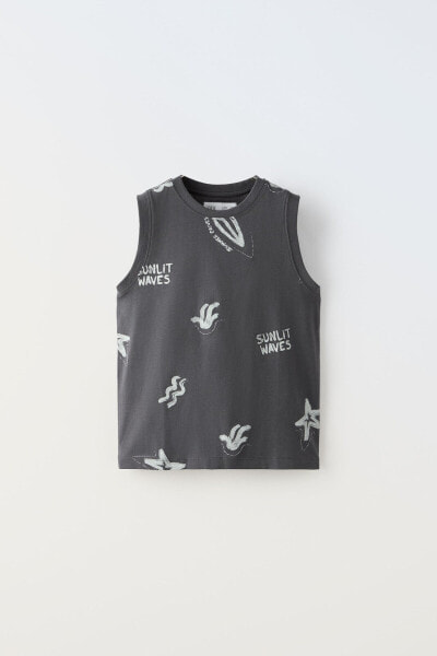 Printed vest top