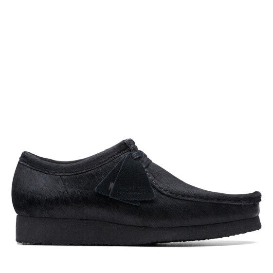 Clarks Wallabee 26174031 Mens Black Leather Oxfords & Lace Ups Casual Shoes