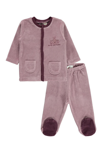Kız Bebek Pijama Takımı 3-9 Ay Leylak