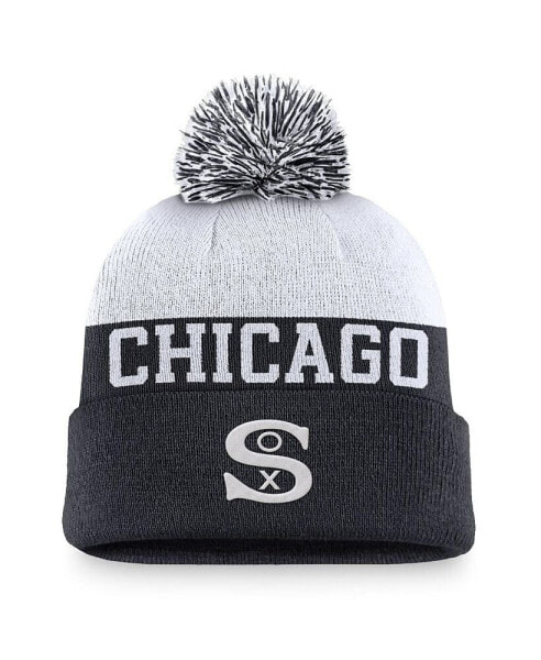 Men's Navy Chicago White Sox Rewind Peak Cuffed Knit Hat with Pom