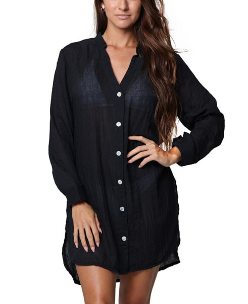 Women's Big Shirt Cover-Up Top