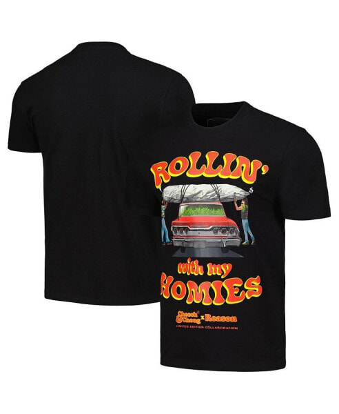 Men's and Women's Black Cheech Chong Rollin' With the Homies Graphic Box T-Shirt