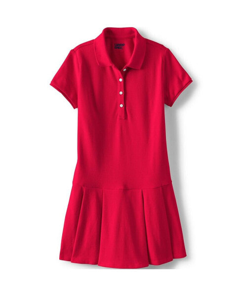 Big Girls Short Sleeve Mesh Pleated Polo Dress