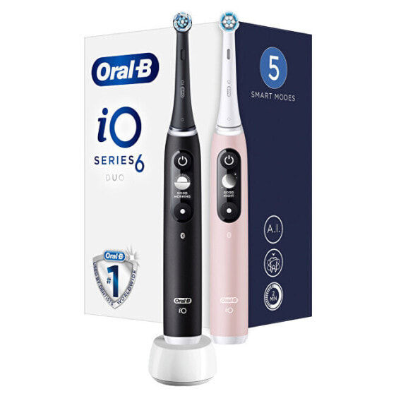 Электрическая зубная щетка Oral B Electric toothbrush iO6 Series Duo Pack Black / Pink Sand Extra Handle 2 pcs