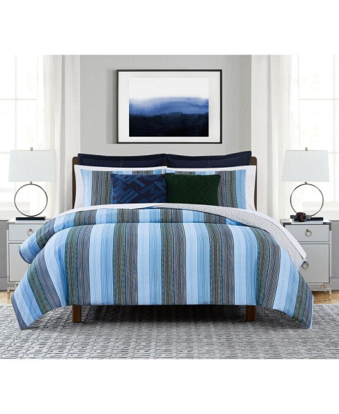 Tommy Hilfiger Explorer Stripe 3 Piece Duvet Cover Set, Full/Queen