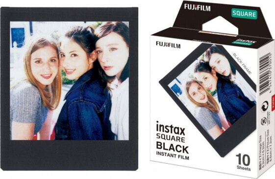 Fujifilm Wkład natychmiastowy 7.2x8.6 cm (instax square glossy black)