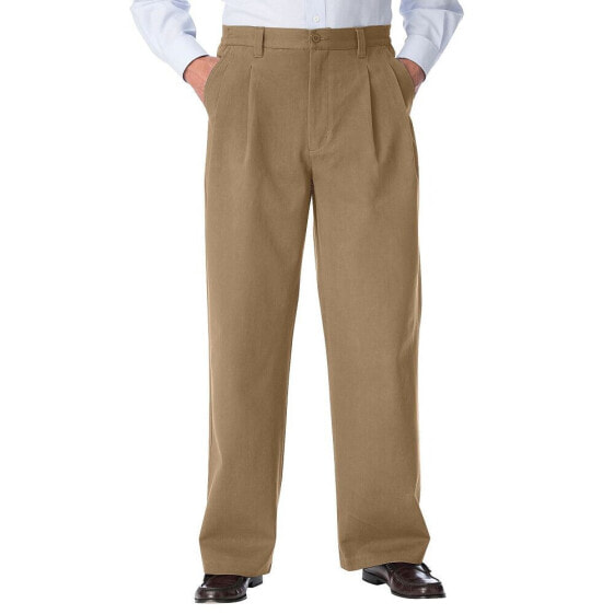 Big & Tall Wrinkle-Free Double-Pleat Pant With Side-Elastic Waist