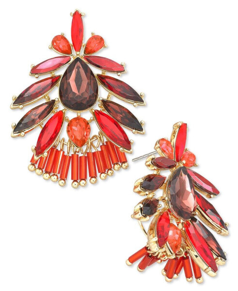 Silver-Tone Mixed Stone Fan Drop Earrings, Created for Macy's