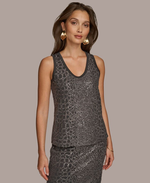 Donna Karan Women's Sequin Embellished Tank Top