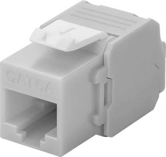 Wentronic Keystone Module RJ45 CAT 6A - UTP - Flat - Grey - RJ-45 - LSA - Female - 22/26