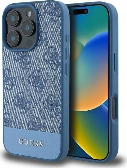 Guess GUESS futerał do IPHONE 16 Pro GUHCP16LG4GLBL (4G PU Bottom Stripe) niebieski