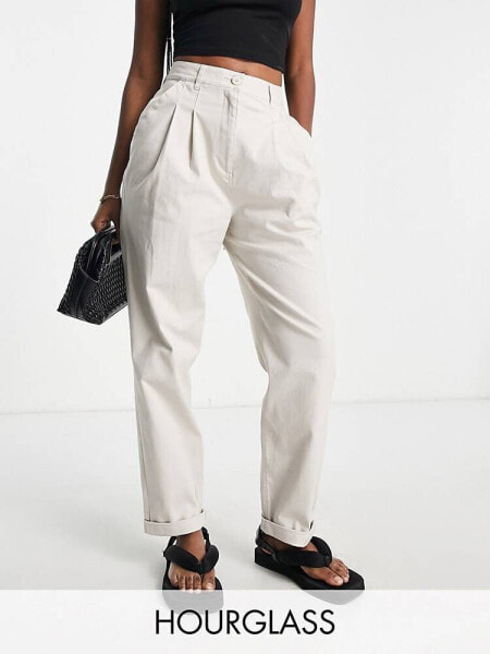 ASOS DESIGN Hourglass chino trousers in stone 