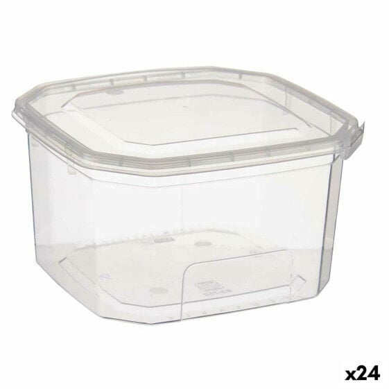 Прямоугольная коробочка для завтрака с крышкой Прозрачный полипропилен 750 ml 12,8 x 7,5 x 13,5 cm (24 штук)