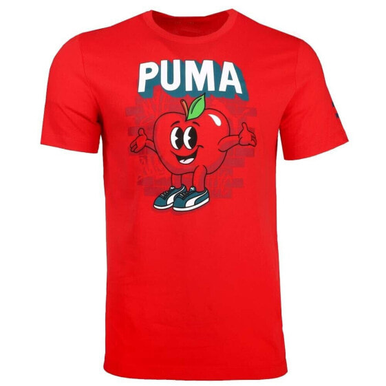 Puma Apple Kicks Crew Neck Short Sleeve T-Shirt Mens Red Casual Tops 67330511