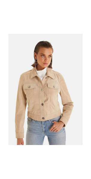 Women's Leather Jacket, Beige