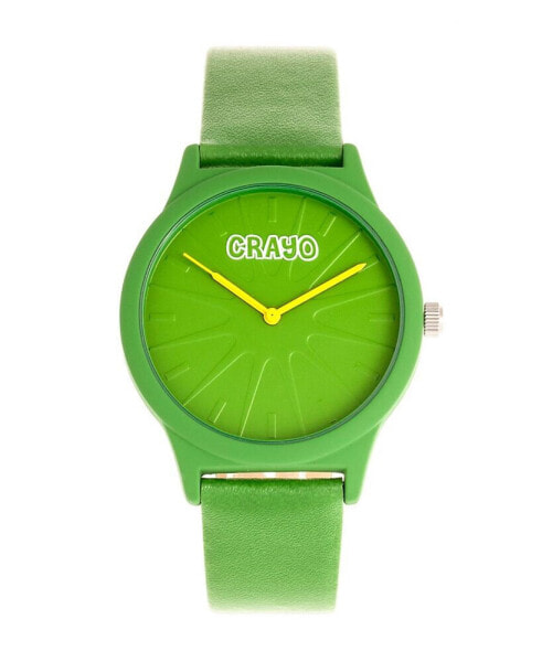 Часы Crayo Splat Green Leatherette Strap 38mm