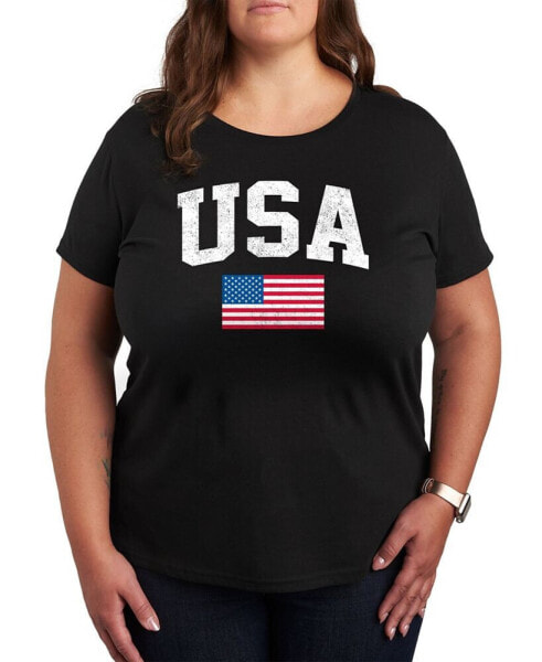 Usa Flag Plus Size Graphic T-Shirt