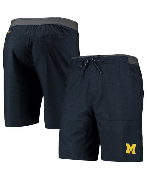 Men's Navy Michigan Wolverines Twisted Creek Omni-Shield Shorts