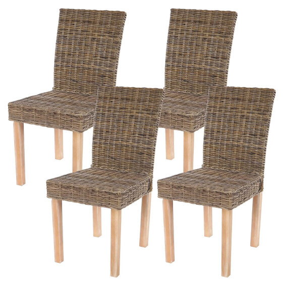 Esszimmerstuhl Littau (4er Set) Rattan