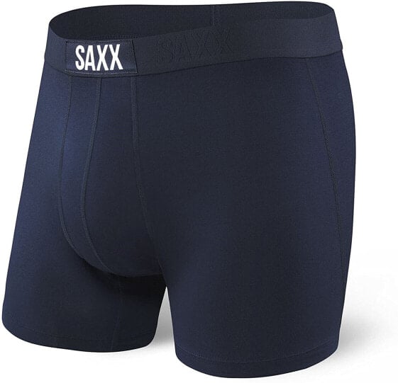 Saxx 176582 Mens Vibe Breathable Stretch Boxer Briefs Underwear Navy Size Large