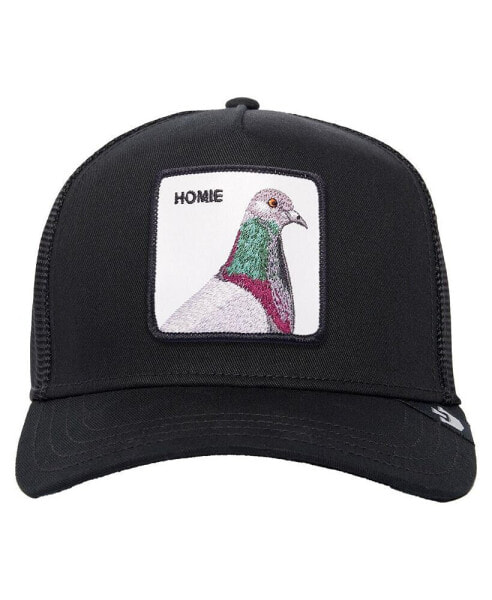 Black Pigeon Trucker Adjustable Hat