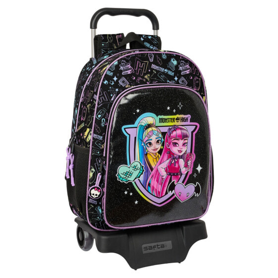 Школьный рюкзак с колесиками Monster High Чёрный 33 x 42 x 14 cm