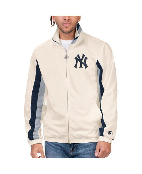 Men's Cream New York Yankees Rebound Cooperstown Collection Full-Zip Track Jacket