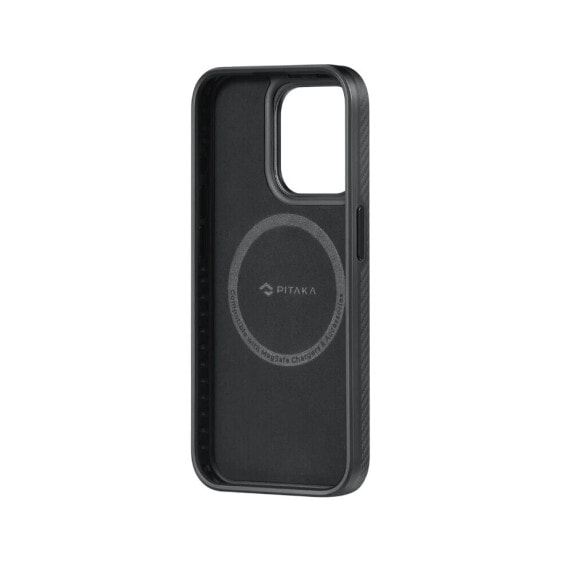 Чехол iPitaka MagEZ Case для iPhone 15 Pro Max Черный/Серый Twill 600D