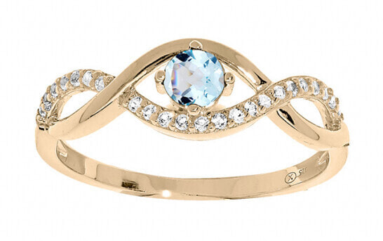 Charming Gold Plated Blue Topaz Ring PO/SR00716TP