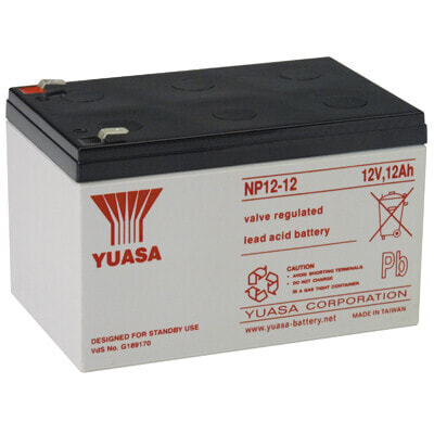 Yuasa Battery Yuasa NP12-12, Sealed Lead Acid (VRLA), 12 V, White, 12000 mAh, 4.05 kg