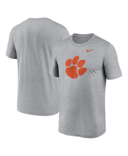 Men's Heather Gray Clemson Tigers Primetime Legend Logo T-Shirt