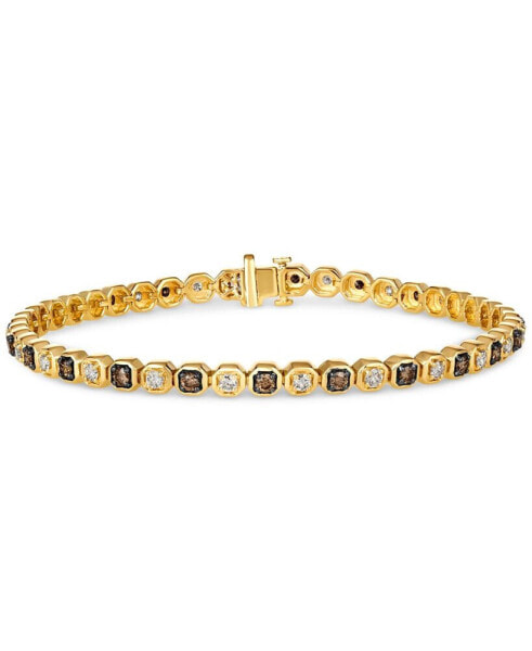 Chocolate Diamond & Nude Diamond Hexagon Link Tennis Bracelet (1-7/8 ct. t.w.) in 14k Gold