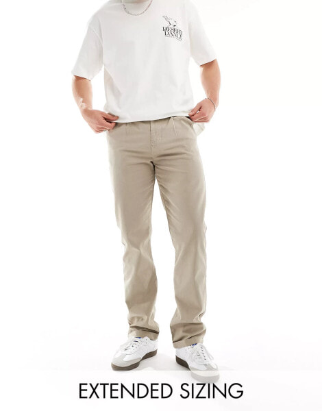 ASOS DESIGN straight chino in washed beige